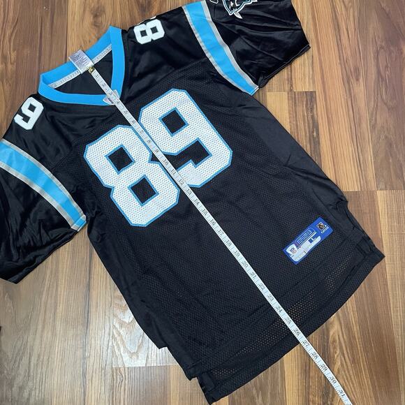 Reebok On Field NFL Carolina Panthers Steve Smith #89 Alt Black Jersey Youth L - Picture 8 of 8